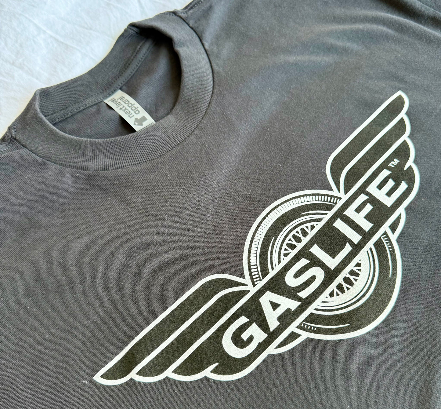 Gas Life® Winged Wheel T-Shirt - Graphite Black