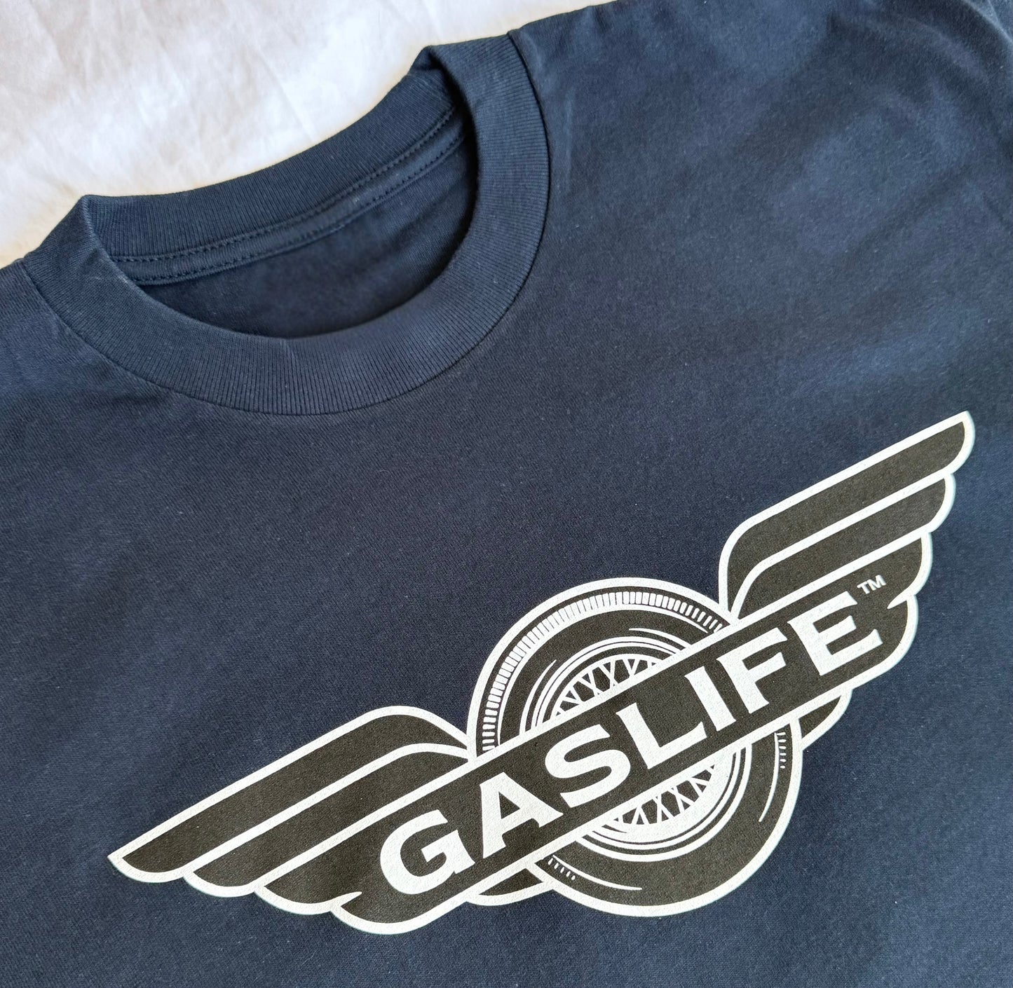 Gas Life® Winged Wheel T-Shirt - Midnight Navy