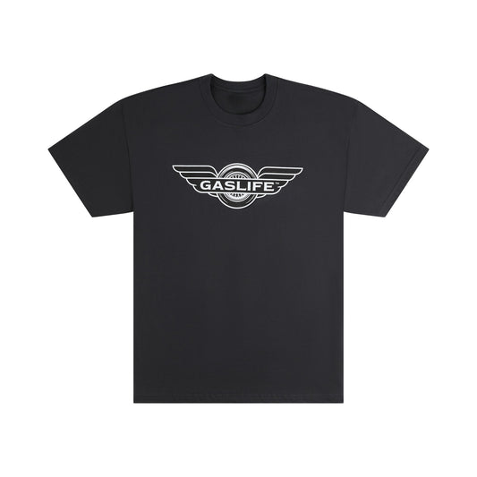 Gas Life® Winged Wheel T-Shirt - Graphite Black
