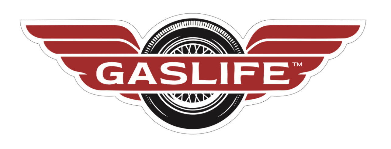 Gas Life® Winged Wheel Sticker - Black & Red Oxide