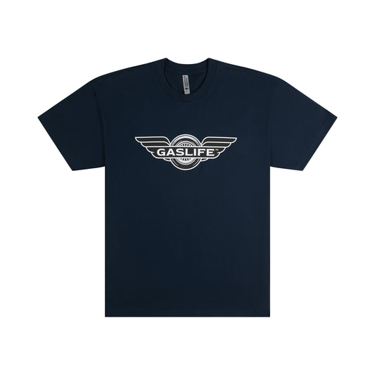 Gas Life™ Winged Wheel T-Shirt - Midnight Navy