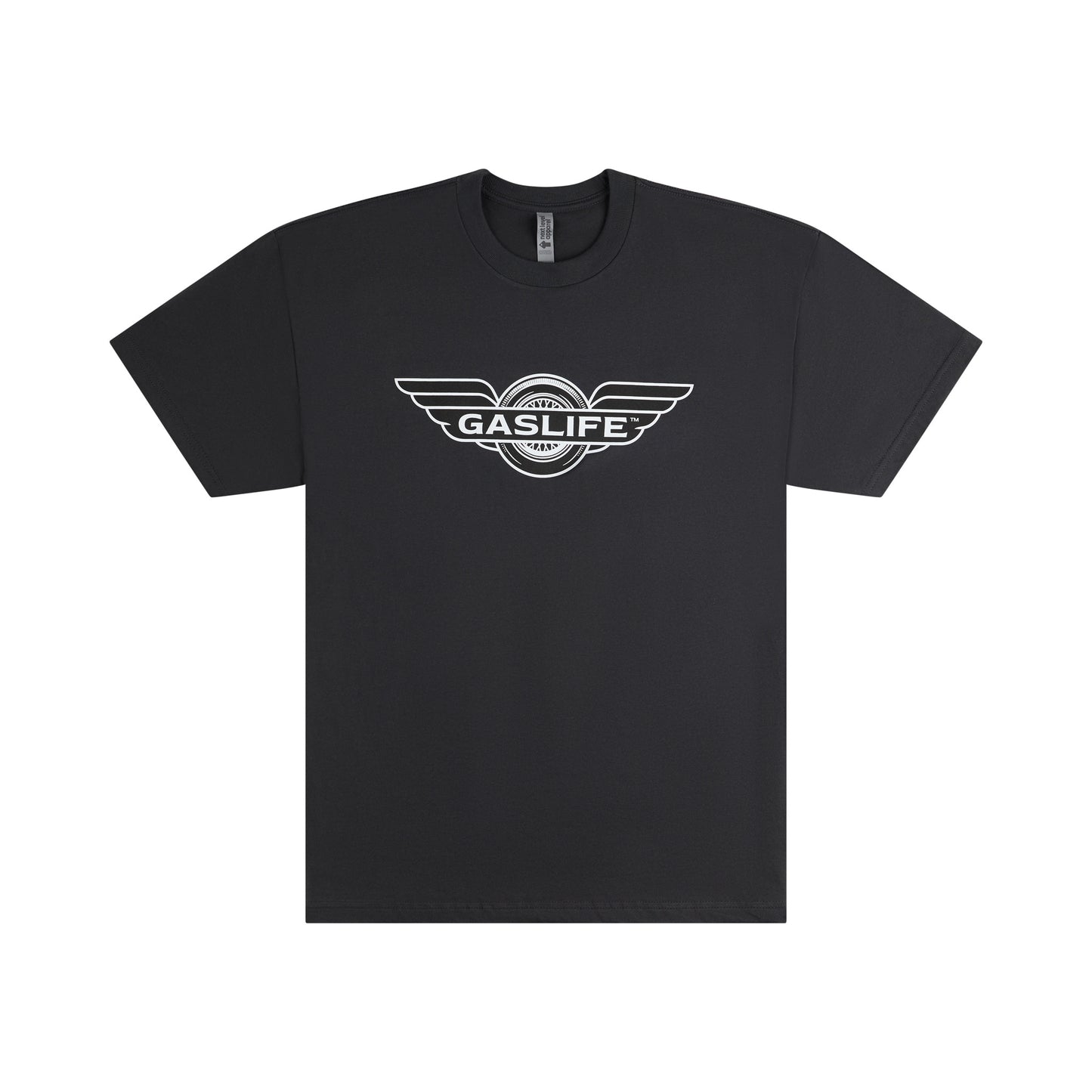 Gas Life® Winged Wheel T-Shirt - Graphite Black