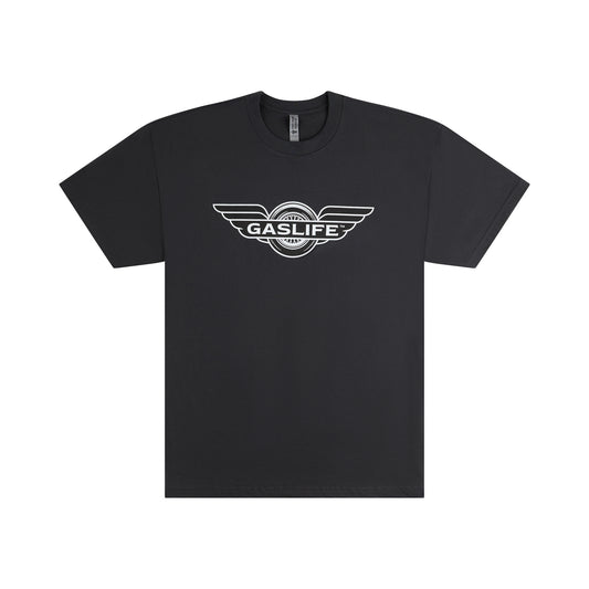 Gas Life® Winged Wheel T-Shirt - Graphite Black
